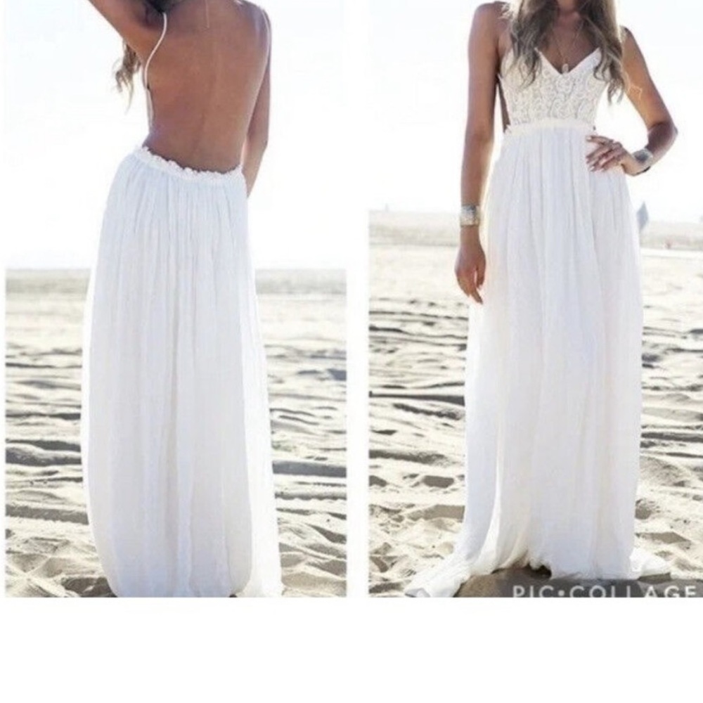 Vici dolls- White backless maxi dress new with tags size medium